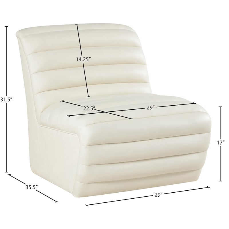 Meridian Furniture Vega Cream Vegan Leather Accent Chair