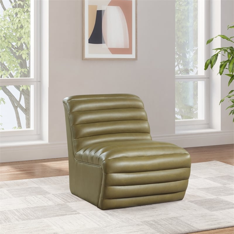 Meridian Furniture Vega Olive Vegan Leather Accent Chair