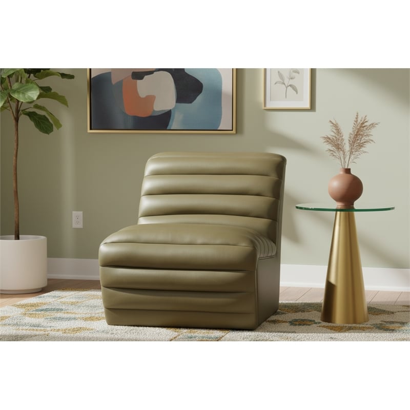 Meridian Furniture Vega Olive Vegan Leather Accent Chair