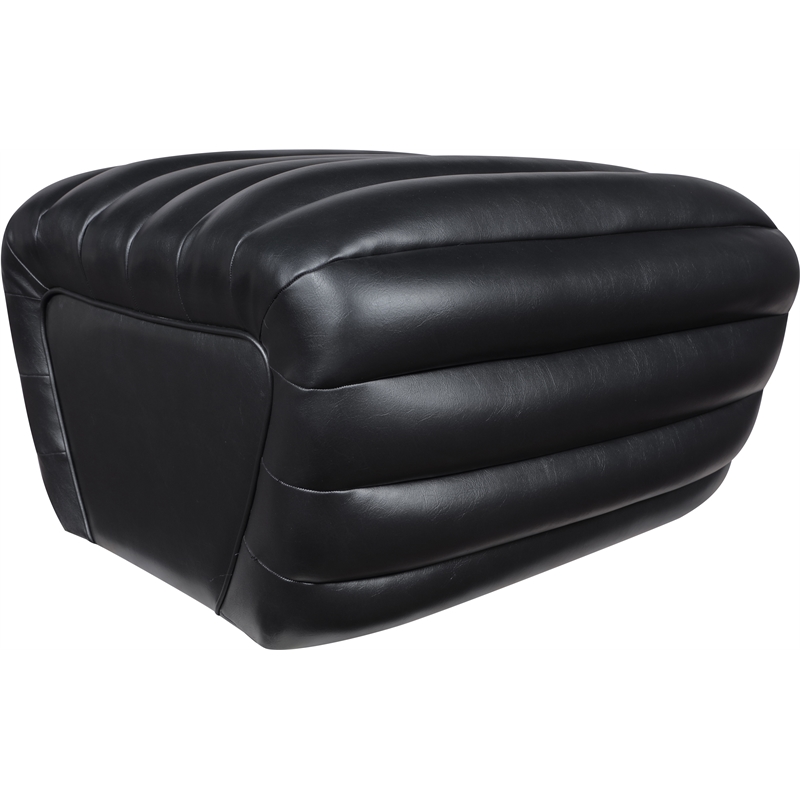 Meridian Furniture Vega Black Vegan Leather Ottoman