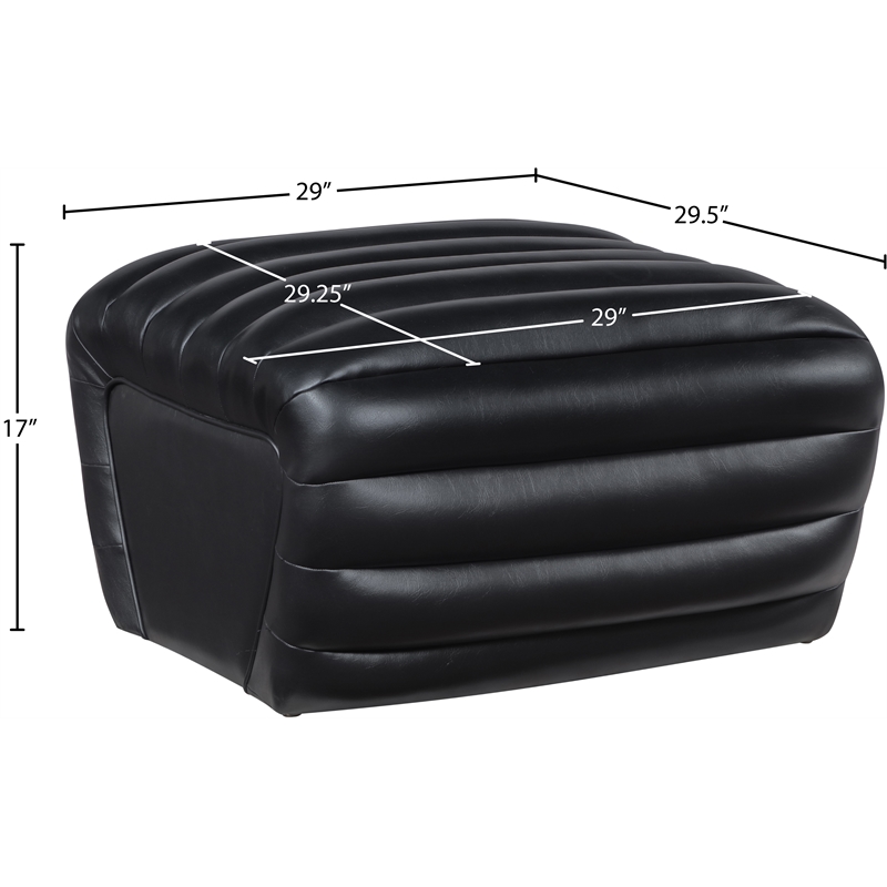Meridian Furniture Vega Black Vegan Leather Ottoman
