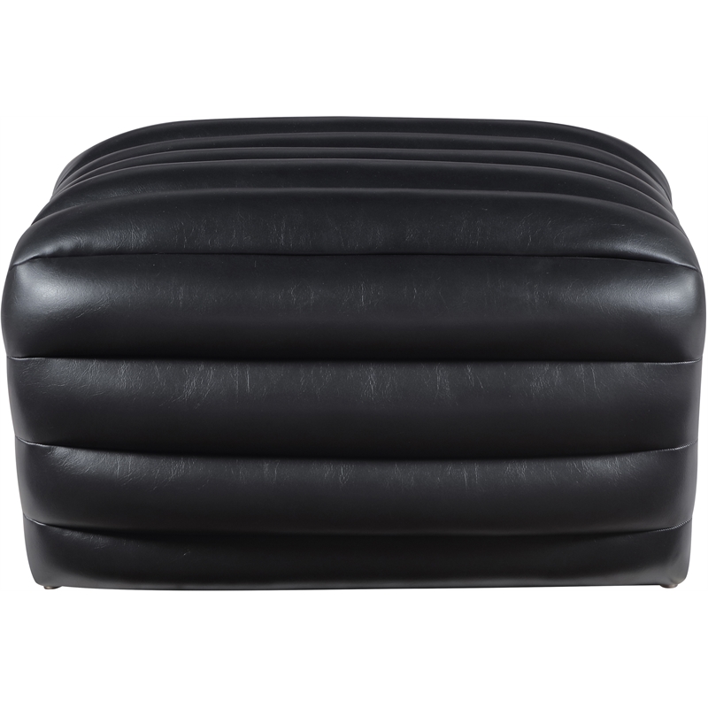 Meridian Furniture Vega Black Vegan Leather Ottoman