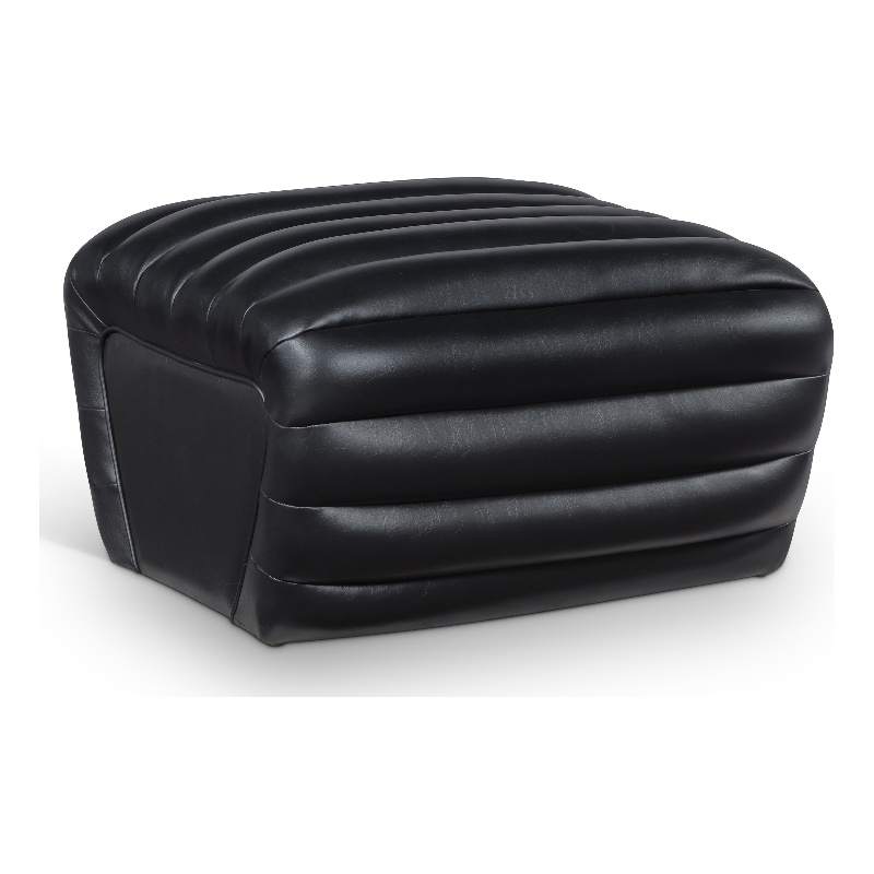 Meridian Furniture Vega Black Vegan Leather Ottoman
