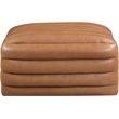 Meridian Furniture Vega Cognac Vegan Leather Ottoman