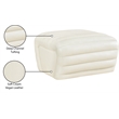 Meridian Furniture Vega Cream Vegan Leather Ottoman