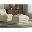 Meridian Furniture Vega Cream Vegan Leather Ottoman