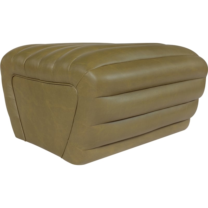 Meridian Furniture Vega Olive Vegan Leather Ottoman