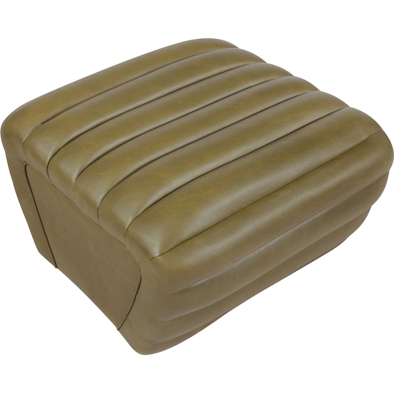 Meridian Furniture Vega Olive Vegan Leather Ottoman