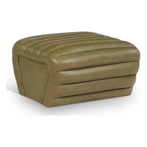Meridian Furniture Vega Olive Vegan Leather Ottoman