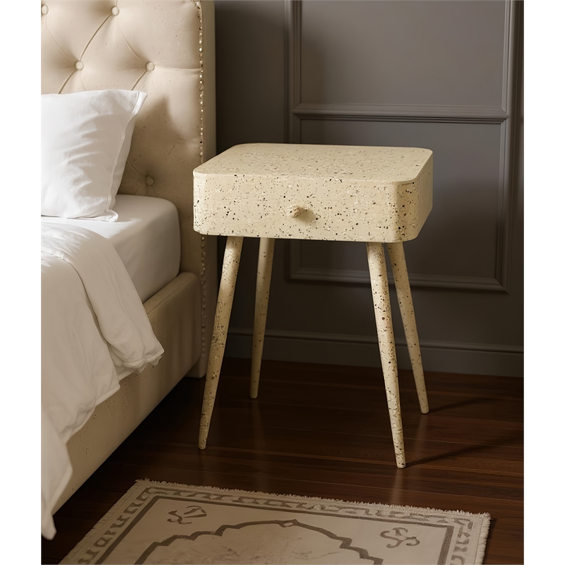 Meridian Furniture Rylan Beige Iron Night Stand