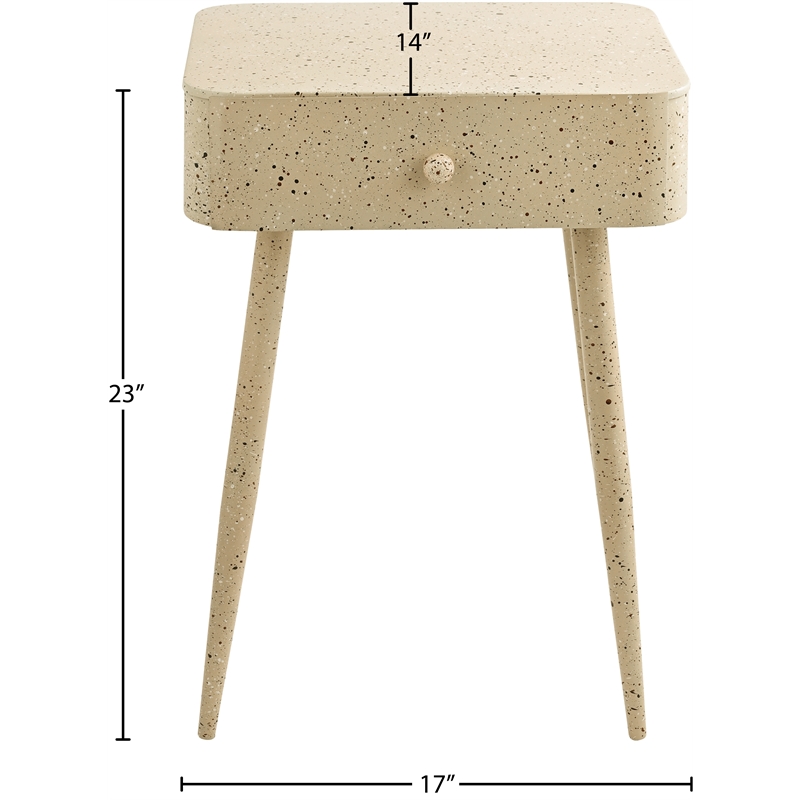 Meridian Furniture Rylan Beige Iron Night Stand