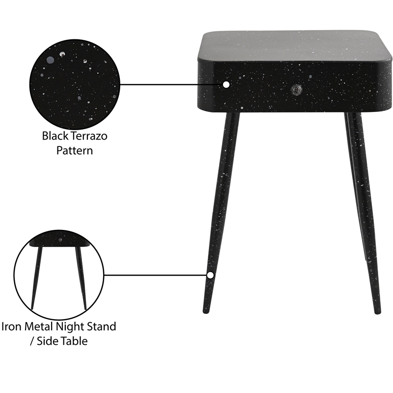 Meridian Furniture Rylan Black Iron Night Stand