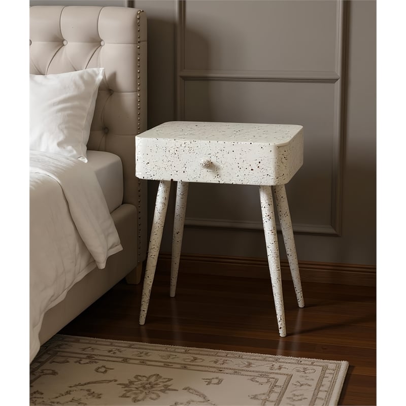 Meridian Furniture Rylan White Iron Night Stand