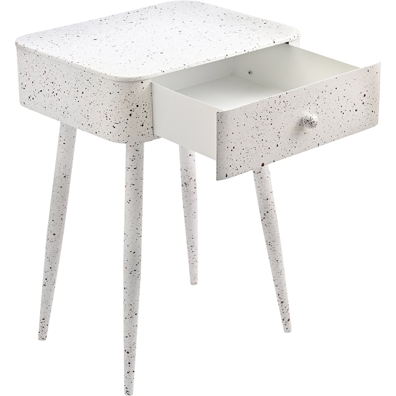 Meridian Furniture Rylan White Iron Night Stand