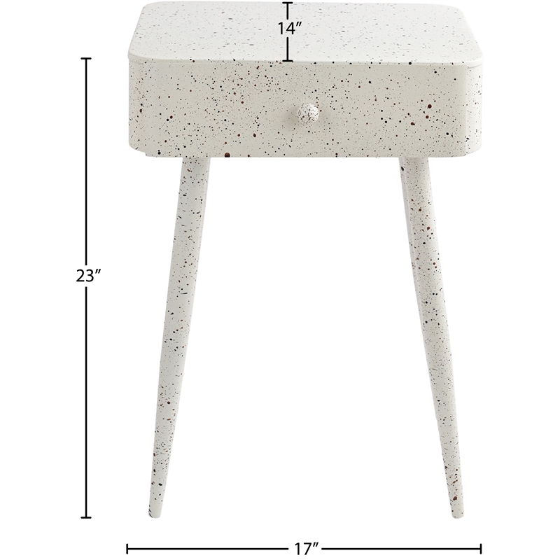 Meridian Furniture Rylan White Iron Night Stand