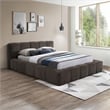 Meridian Furniture Carlin Brown Chenille Fabric King Bed