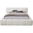 Meridian Furniture Carlin Cream Chenille Fabric King Bed