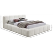 Meridian Furniture Carlin Cream Chenille Fabric King Bed