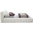 Meridian Furniture Carlin Cream Chenille Fabric Queen Bed