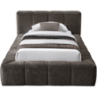 Meridian Furniture Carlin Brown Chenille Fabric Twin Bed