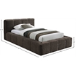 Meridian Furniture Carlin Brown Chenille Fabric Twin Bed