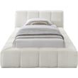 Meridian Furniture Carlin Cream Chenille Fabric Twin Bed