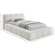 Meridian Furniture Carlin Cream Chenille Fabric Twin Bed