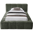 Meridian Furniture Carlin Olive Chenille Fabric Twin Bed