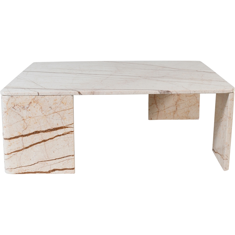 Meridian Furniture Livorno Beige Genuine Marble Coffee Table