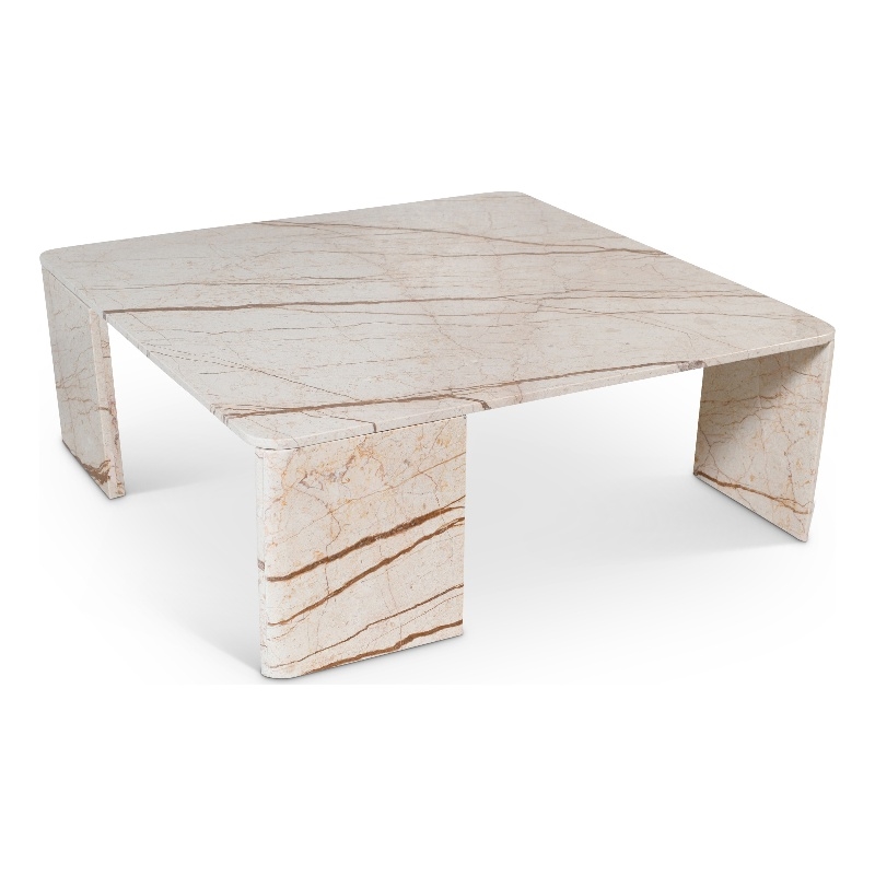 Meridian Furniture Livorno Beige Genuine Marble Coffee Table