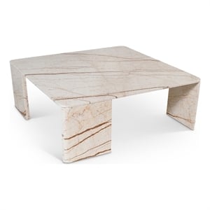 Meridian Furniture Livorno Beige Genuine Marble Coffee Table