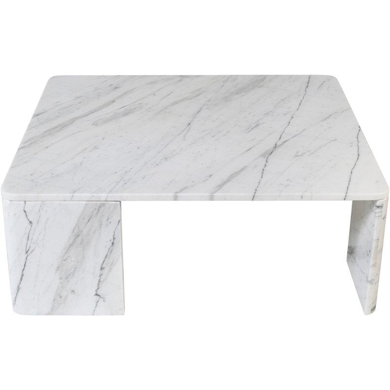 Meridian Furniture Livorno White Genuine Marble Coffee Table