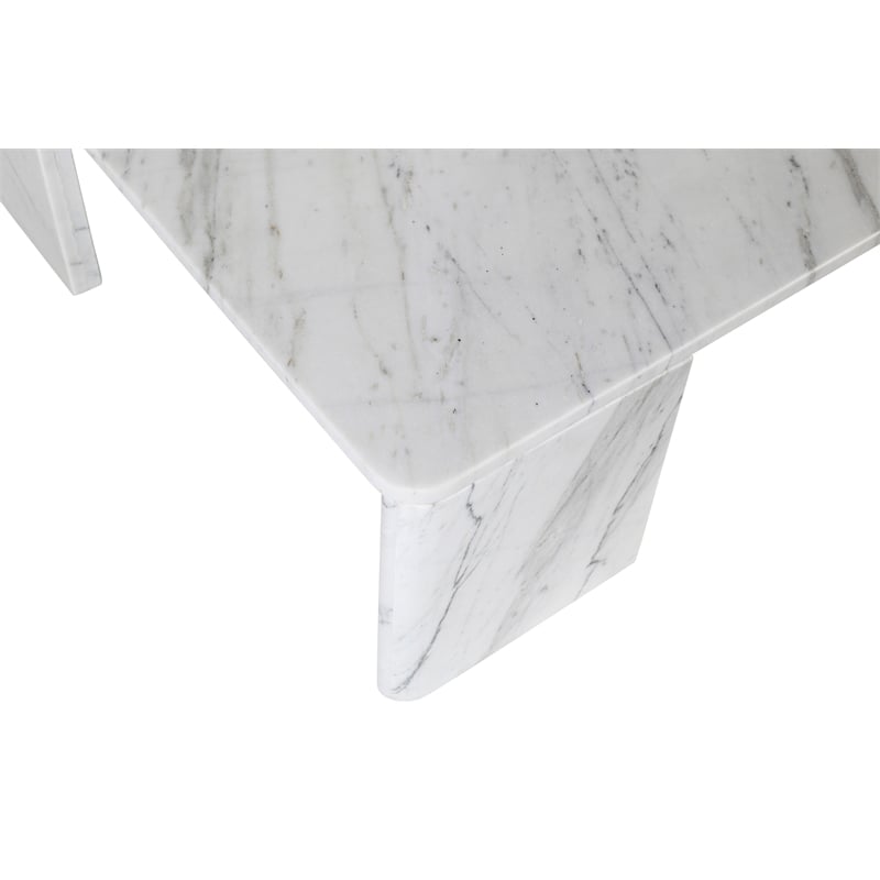 Meridian Furniture Livorno White Genuine Marble Coffee Table