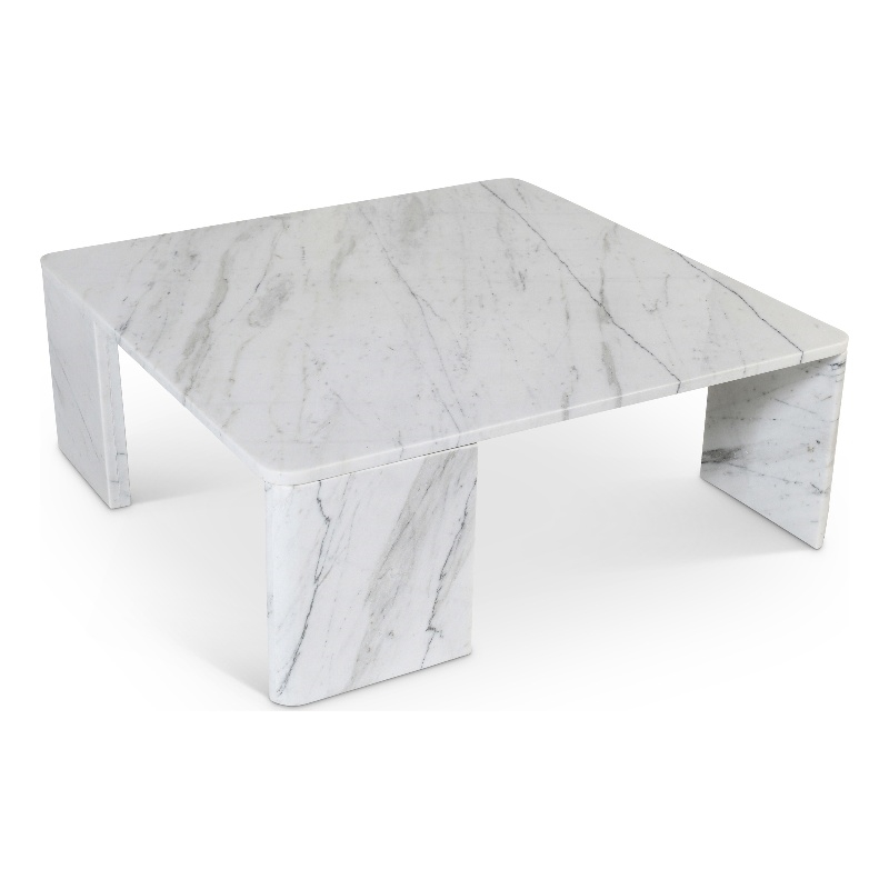 Meridian Furniture Livorno White Genuine Marble Coffee Table