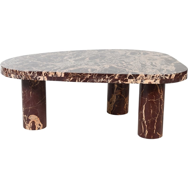 Meridian Furniture Messina Burgundy Genuine Marble Coffee Table