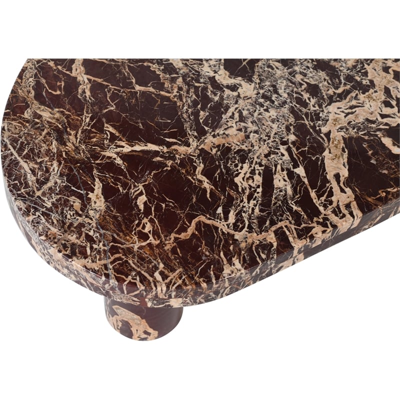 Meridian Furniture Messina Burgundy Genuine Marble Coffee Table