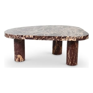 Meridian Furniture Messina Burgundy Genuine Marble Coffee Table