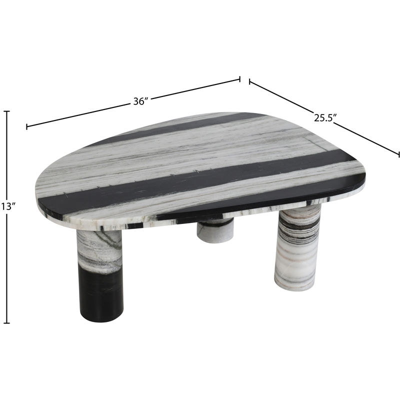 Meridian Furniture Messina Panda Genuine Marble Coffee Table
