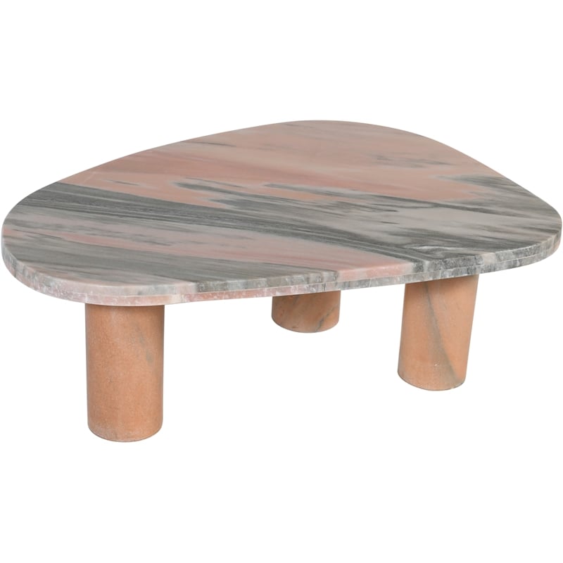Meridian Furniture Messina Pink Genuine Marble Coffee Table