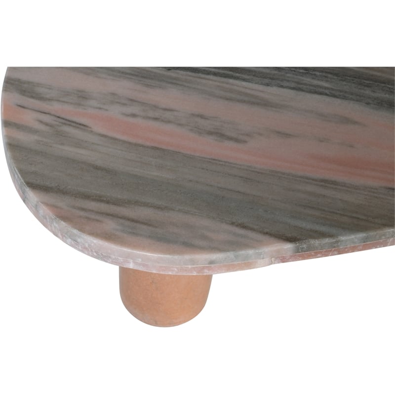 Meridian Furniture Messina Pink Genuine Marble Coffee Table