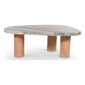 Meridian Furniture Messina Pink Genuine Marble Coffee Table