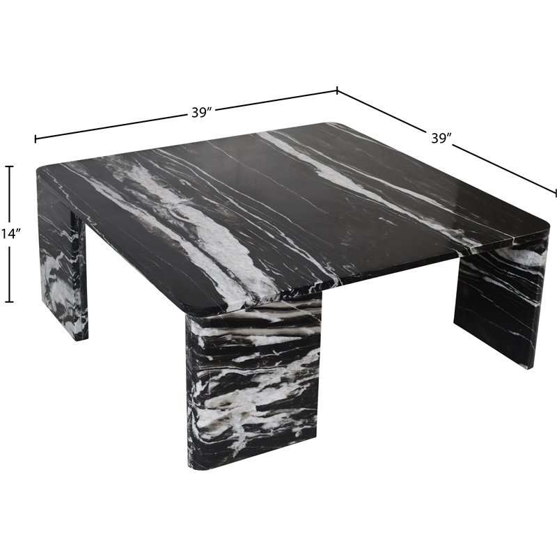 Meridian Furniture Livorno Black Genuine Marble Coffee Table