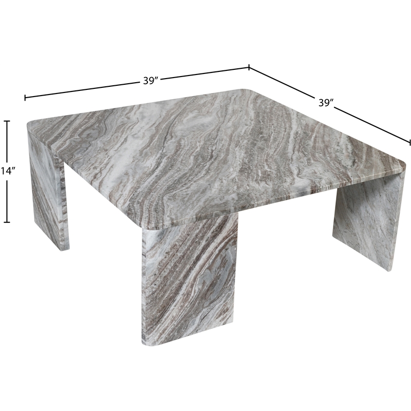 Meridian Furniture Livorno Brown Genuine Marble Coffee Table