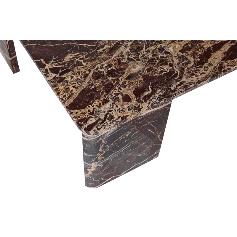 Meridian Furniture Livorno Burgundy Genuine Marble Coffee Table
