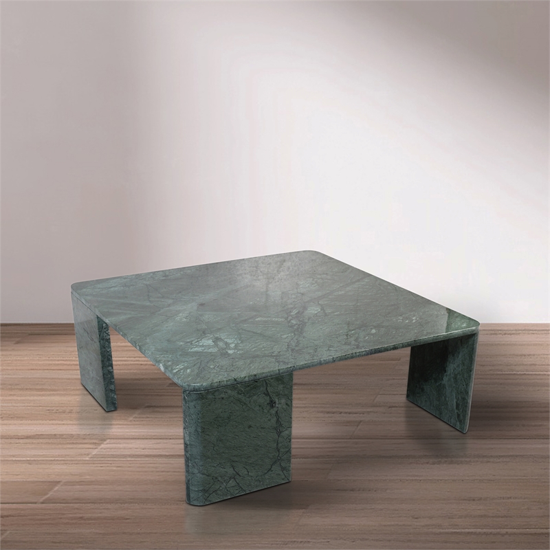 Meridian Furniture Livorno Green Genuine Marble Coffee Table