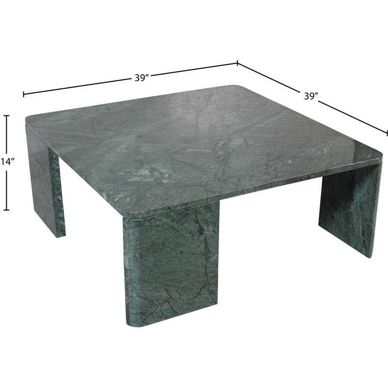 Meridian Furniture Livorno Green Genuine Marble Coffee Table