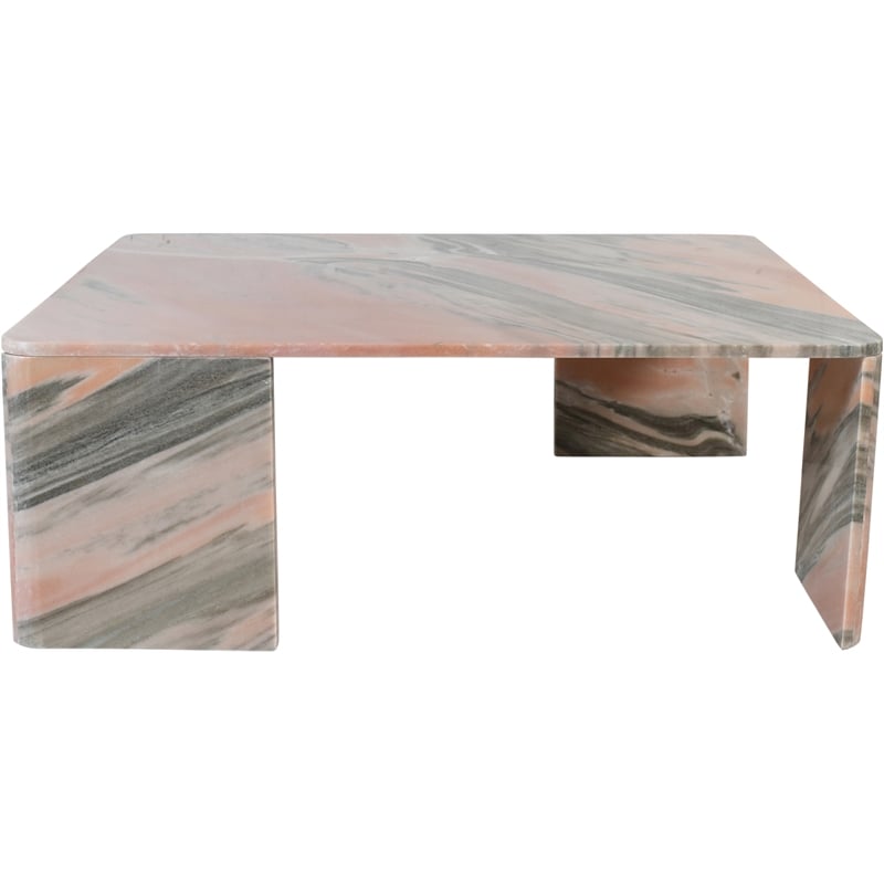 Meridian Furniture Livorno Pink Genuine Marble Coffee Table