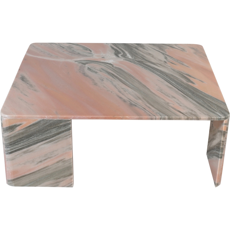 Meridian Furniture Livorno Pink Genuine Marble Coffee Table