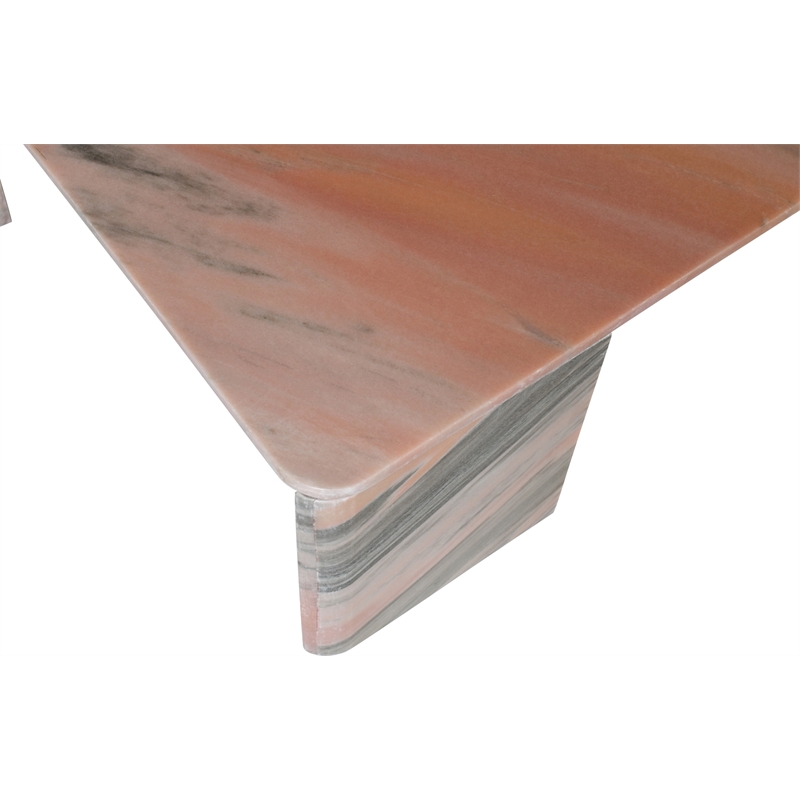 Meridian Furniture Livorno Pink Genuine Marble Coffee Table