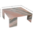 Meridian Furniture Livorno Pink Genuine Marble Coffee Table